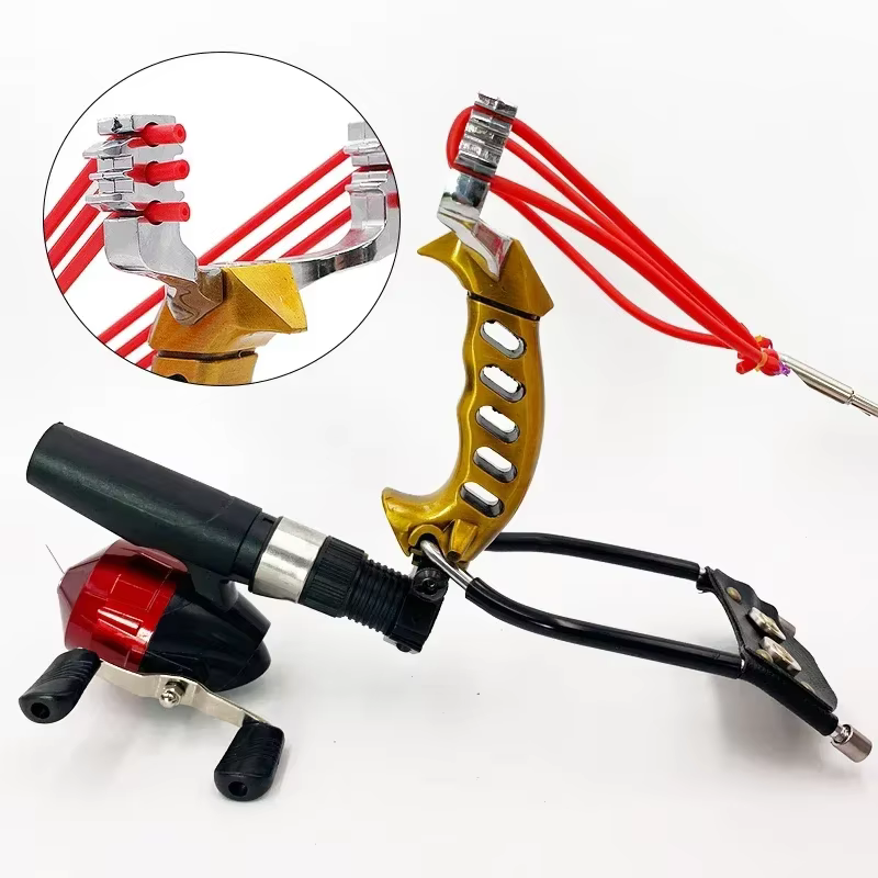 Potente Sling Shot de Caza con Soporte para Muñeca - Material Metálico Completo para Pescar y Juegos — imagen 4
