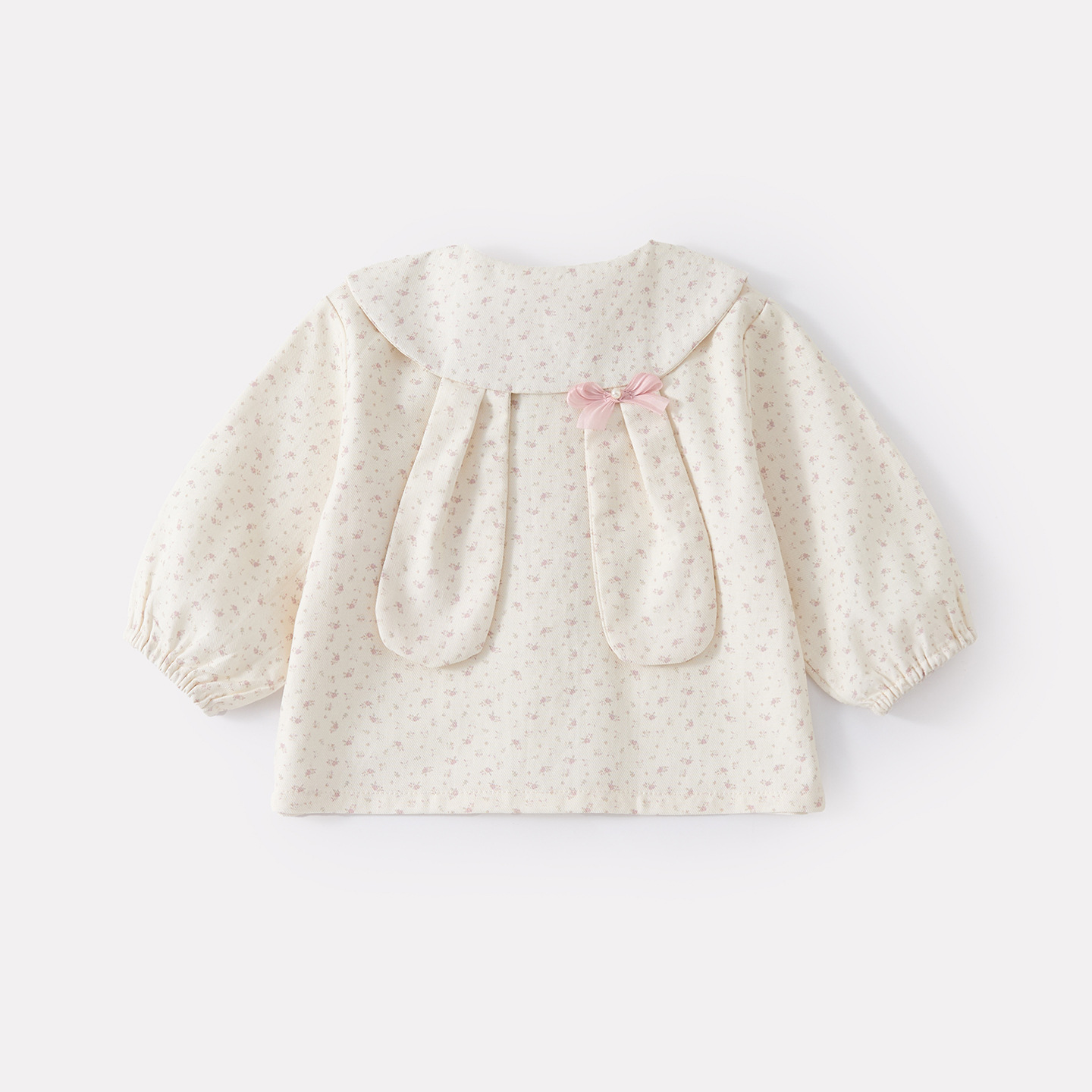 Baby Girl Sweet Floral Bunny Doll Shirt Set, Bow Top with Bottoms Two-Piece Outfit — image 6