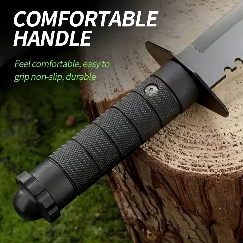 Ultra-Sharp Multi-Function Fixed Blade Tactical Knife - High Hardness All-in-One Portable Tool With K Sheath And Straight Edge — image 3