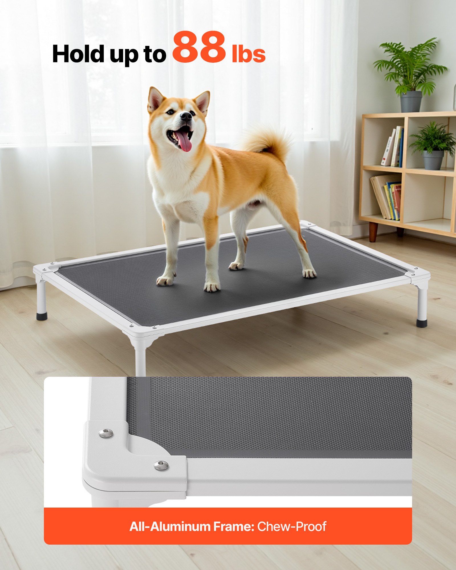 Cama Elevada para Perros Grandes - Cuna Portátil con Malla de Teslin — imagen 3
