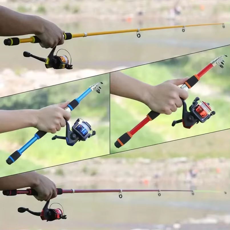 Travel Telescopic Fishing Rod Full Kit Spinning Reel Baits Hooks Portable Outdoor Angling Pole Set — image 6