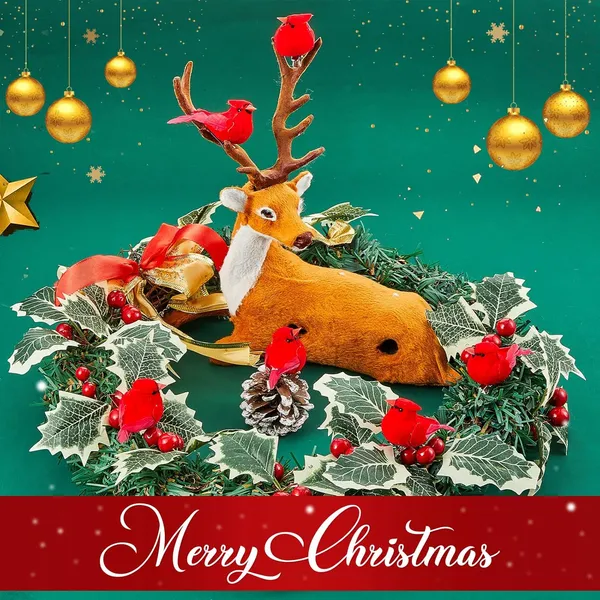 36 Piezas de Cardenal Rojo con Clip para Árbol de Navidad, Mini Adorno de Aves Artificiales de Plumas Rojas, Manualidad de Pájaros para Decoración Navideña, Hogar, Exterior y Coronas (Estilo Clásico) — imagen 4
