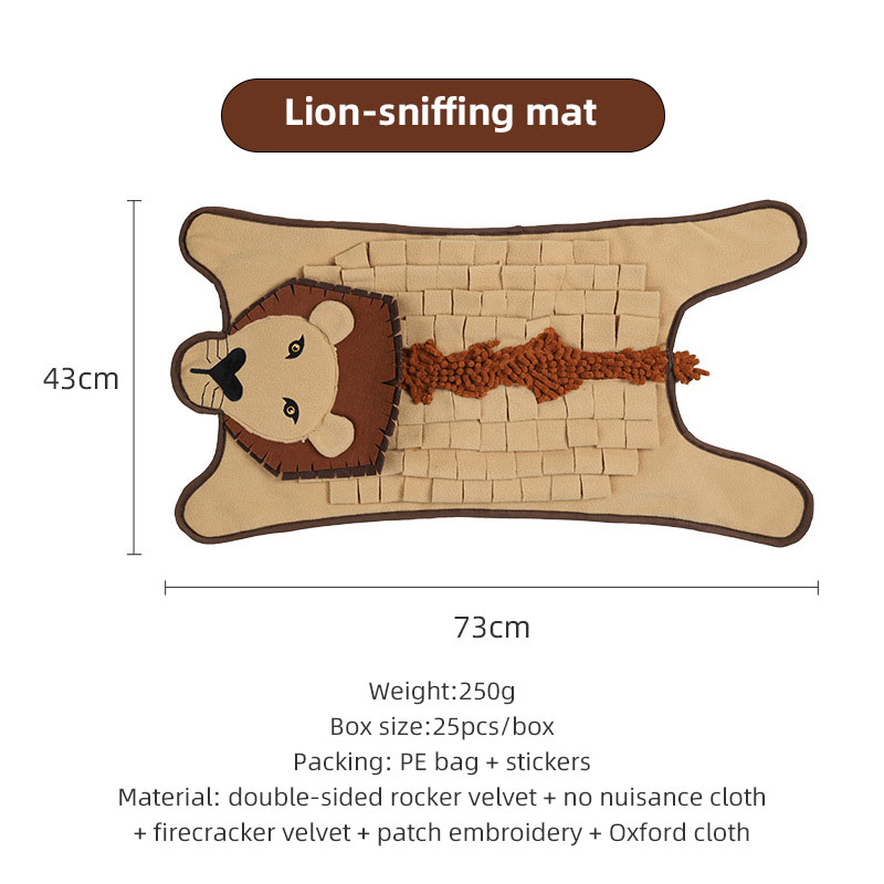 New Lion Crocodile Dog Sniff Pad Creative Choke Prevention Training Pet Slow Food Pad Game Blanket With Ring Paper — image 6