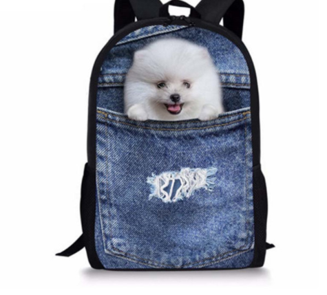 Mochila de Gato para Niños - Cómica con Animales 3D en Denim para Chicos y Chicas — imagen 17