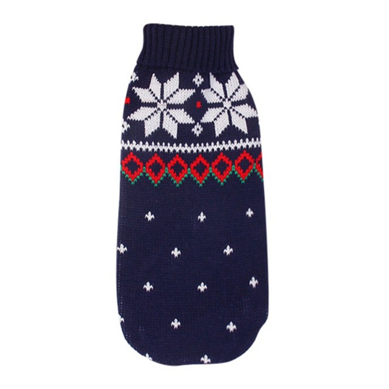 Christmas reindeer maple leaves snowflakes holiday pet clothes high necked knitted sweaters dog and cat clothing jackets — image 8