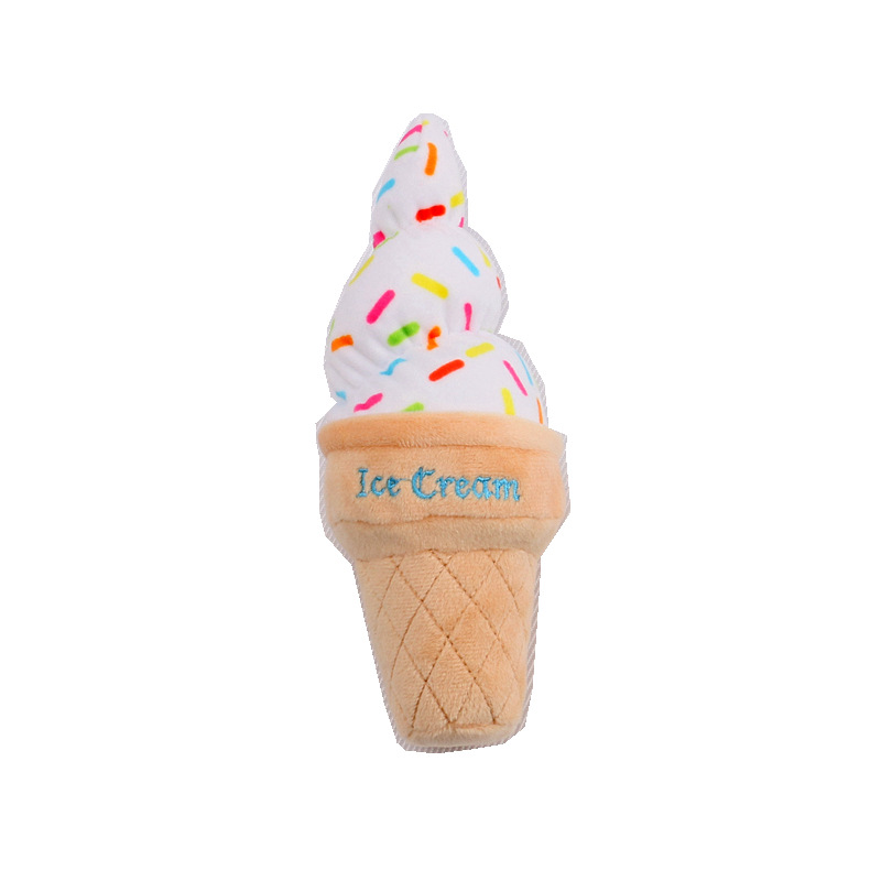 Pet Plush Toy Simulation Pizza Hamburger Steak Ice Cream French Fries Sound Dog Toy Pet Product — image 4