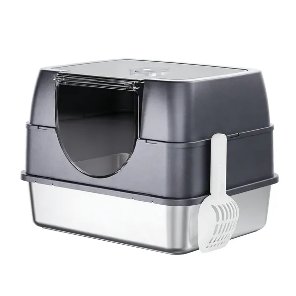 Caja de Arena Galaxia Encerrada Gris para Gatos: Impermeable y Antiarena, Estable y Duradera para Familias de Mascotas en Todo el Mundo — imagen 5