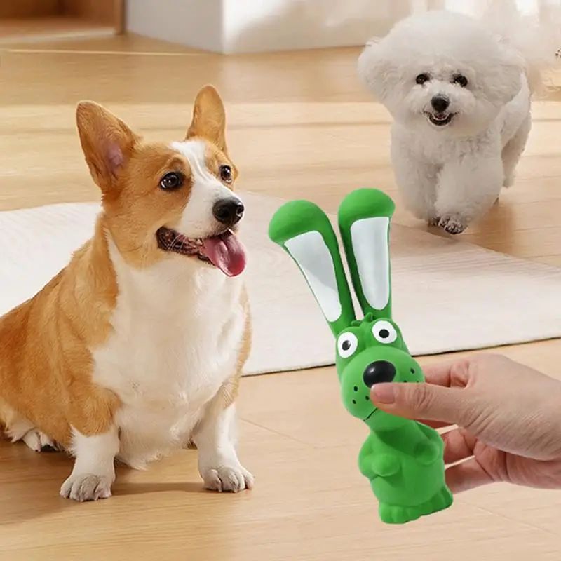Pet Latex Toys Hippo Squeaky Toys Animal Latex Chew Toys Soft Interactive Dog Toys Crinkle Pet Supplies For Inside Dog And Pet — image 3