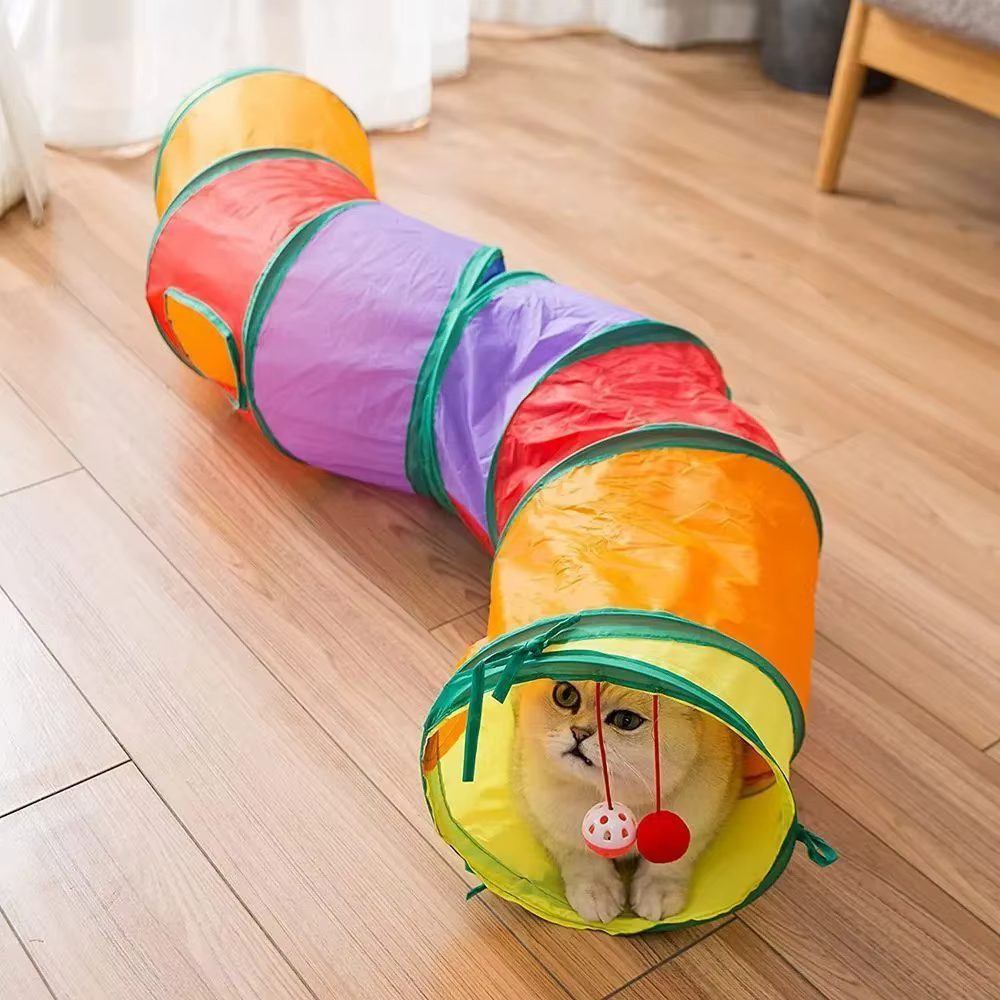 Túnel de Gato: Juego Interactivo para Felinos con Hoyo de Mirada y Espacio de Ejercicio — imagen 4