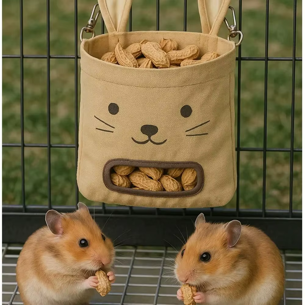 Nueva Bolsa de Alimento para Conejo en Forma de Saco de Paja Colgante, Paquete Completo de Raciones con Múltiples Colores Disponibles, Suministros para Pequeños Animales — imagen 5