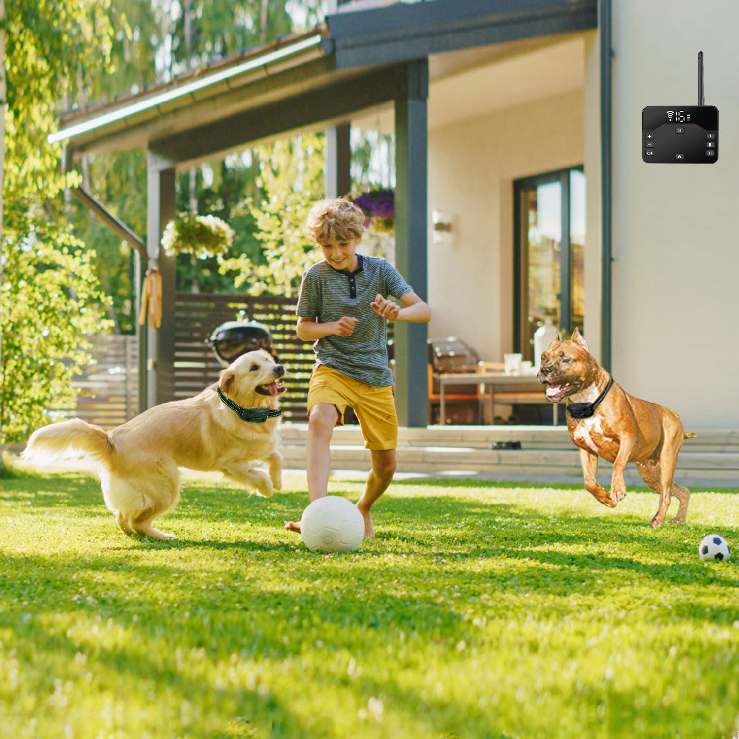 Cerca Eléctrica Inalámbrica para Perros 2 en 1 a Prueba de Agua, Sistema de Contención con Descarga para Mascotas, Collar de Entrenamiento Eléctrico con 2 Collares Receptores Para Perros Pequeños, Medianos y Grandes — imagen 9