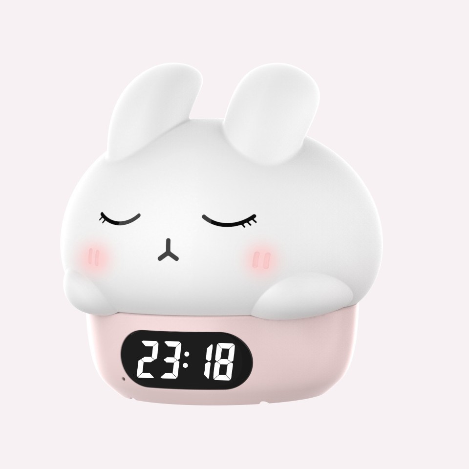 Cute Bunny Alarm Clock, Glow-in-the-Dark Ambient Clock, Silicone Desk Clock for Bedroom Nightstand, Home Night Light, Kids Alarm Clock — image 5