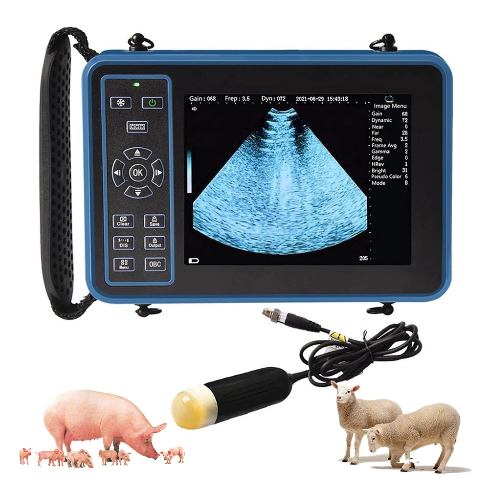 Portable Veterinary Ultrasound Scanner for Pregnancy Vet B-Ultrasound Machine with 3.5MHz Convex Probe for Pig Sheep Dog Animals — image 1