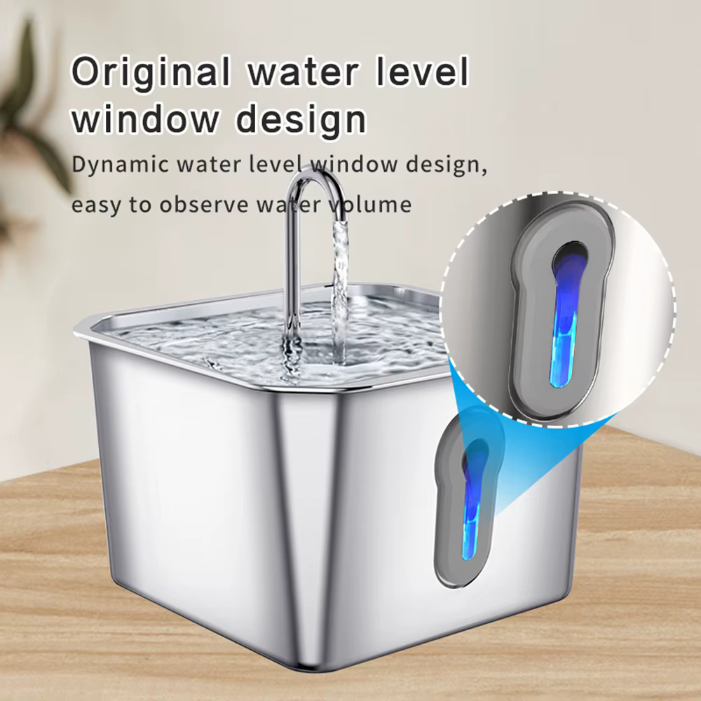 Stainless Steel Cat Water Fountain, 134oz/4L Automatic Pet Water Fountain With Ultra-Quiet Pump for Cats Dogs, Multiple Pets — image 3