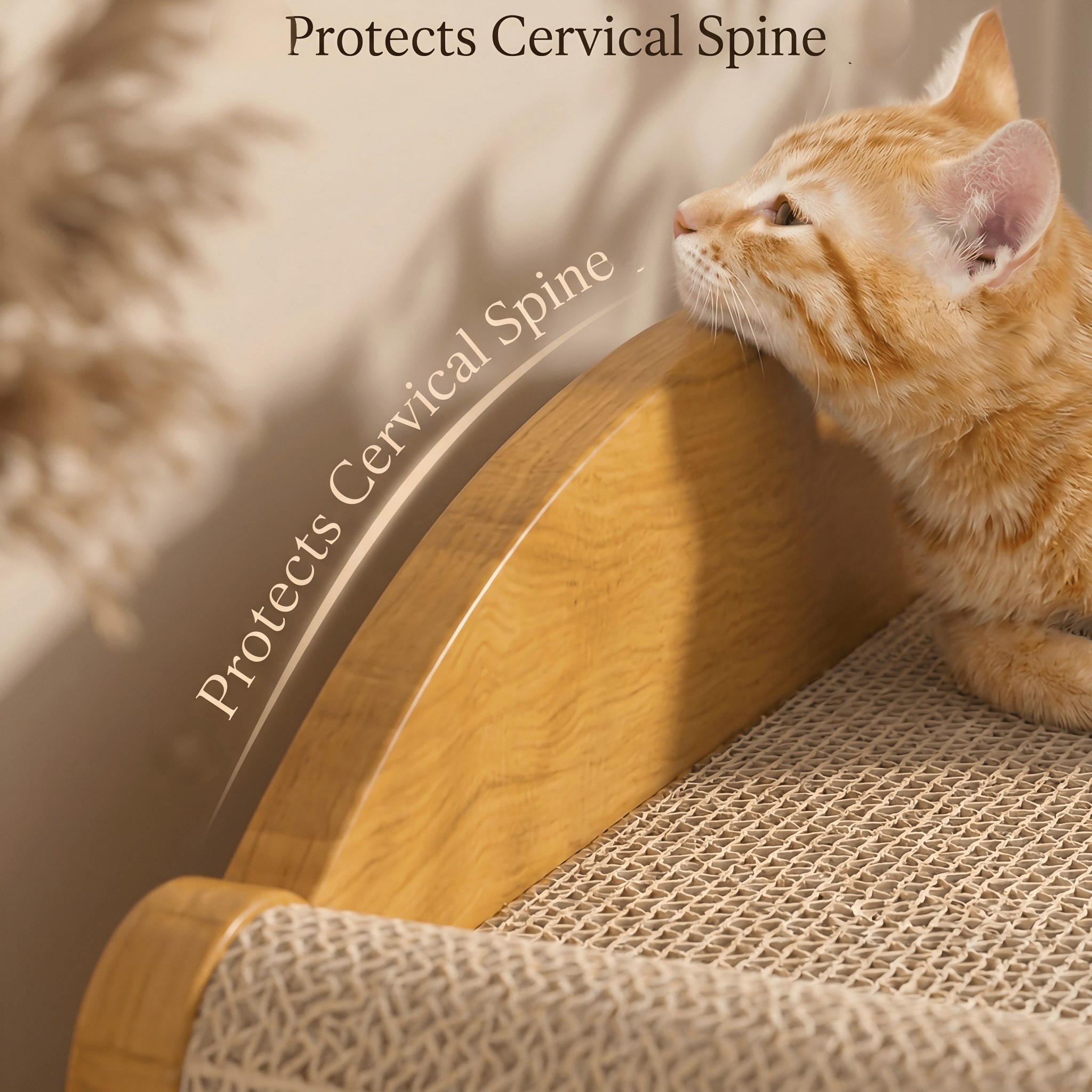 Casa de Gato Multiestilo con Dos Capas: 2 Niveles Grande para Perros y Gatos con Cartón Corrugado, Bolas Suspensas Interactivas y Soporte Cervical Ergonómico para Hogares con Muebles — imagen 6