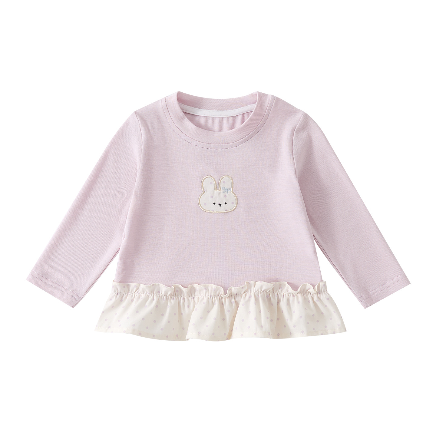 Infant Toddler Seamless Bodysuit, Cute Baby Girl Versatile Rabbit Bow Top — image 2