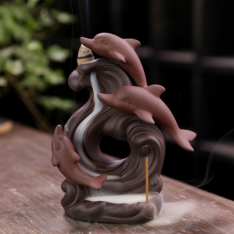 Nordic Style Dolphin Backflow Aromatherapy Furnace Ornament — image 1