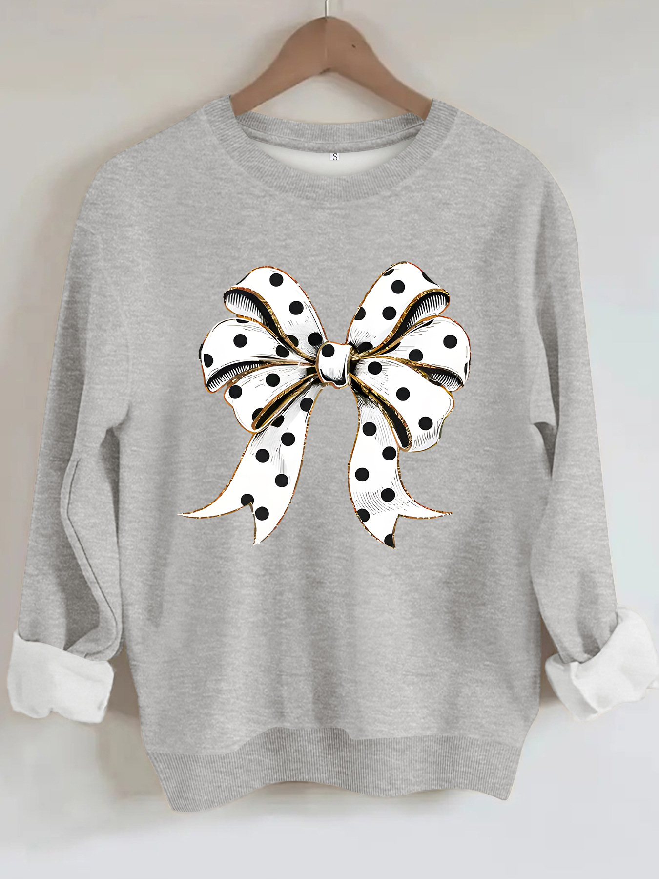 Round neck polka dot butterfly print hoodie — image 8