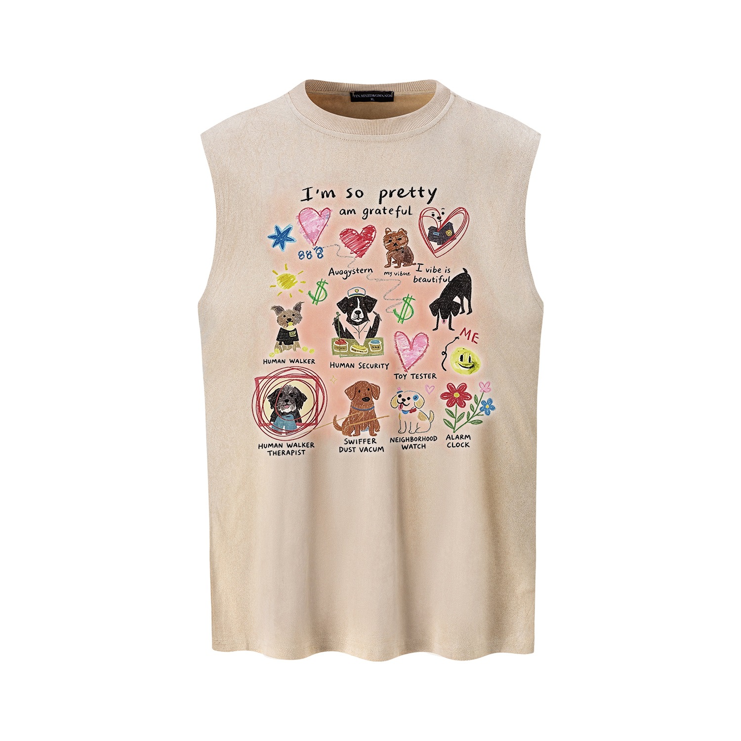 Graffiti dog print vest — image 9