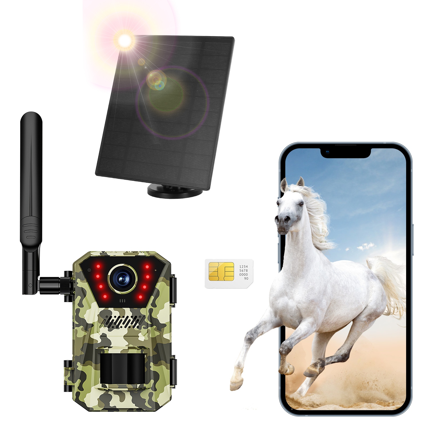 4G 4K 30FPS Solar Trail Camera Outdoor Wildlife Camera Motion Activated IP66 Waterproof With 140 Degree Viewing Angle No Glow Night Vision SIM Card APP Control No WiFi Needed — image 13