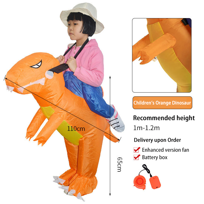 Ropa Inflable de T-Rex para Niños con Dinosauro 3D, Color Rojo, Para Adultos que Montan — imagen 11