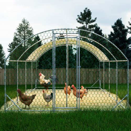 26x9x6Large Metal Chicken Coop, Walk-in Poultry Cage, Chicken Run With Waterproof Cover, Outdoor Backyard Farm, Chicken Rabbits Duck Run Pen, Easy To Assemble And Clean — imagen 6