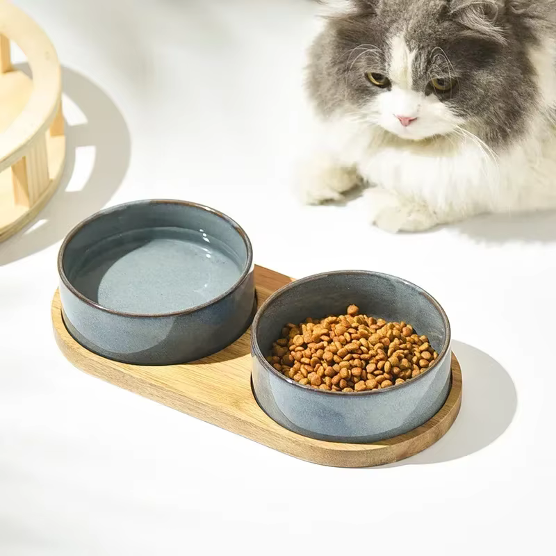 Cat Bowl Cat Food Bowl Ceramic Pet Food Water Feeder Small and Medium-sized Dogs Protection Spine Protection Rollover Prevention — image 5
