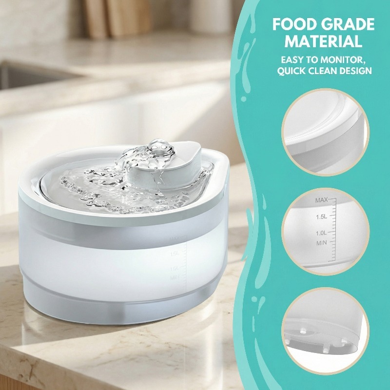 USB Powered 2.5L Automatic Circulating Pet Water Fountain 2500ML Healthy Running Water Drinking Bowl For Indoor Cats