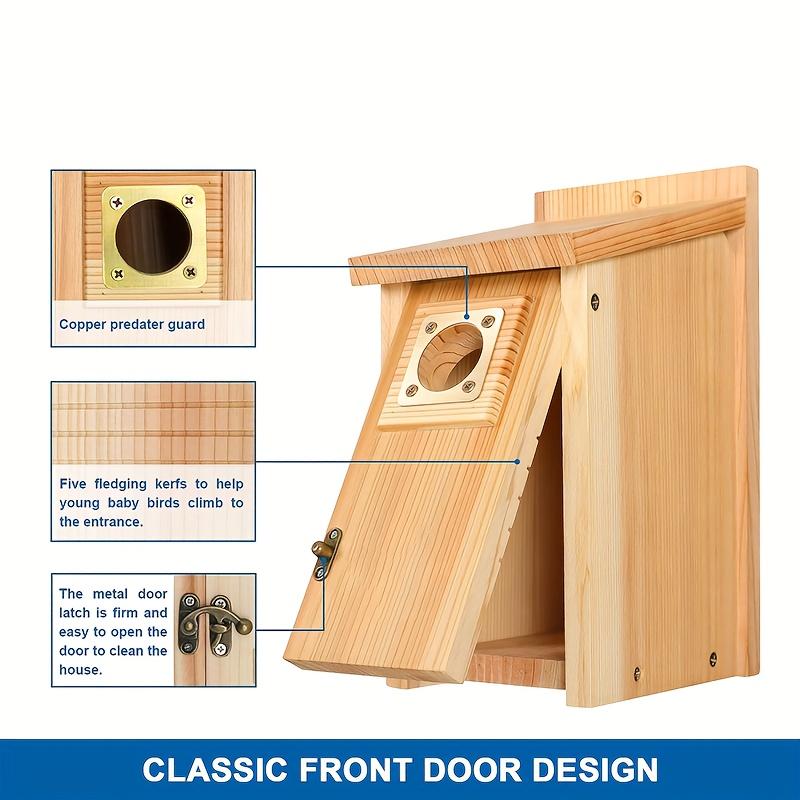Aparato de 2 Casas de Pájaros Hechas a Mano en Ciprés Natural: Duraderas y Ecológicas para Jardines, Balcones o Patios — imagen 9