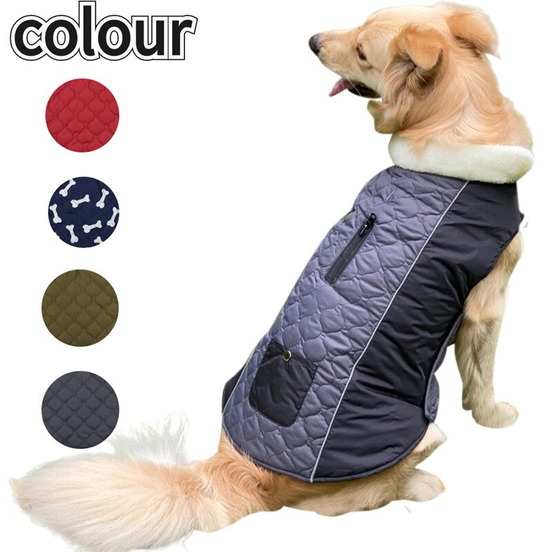 Pocket Autumn and Winter Pet Clothes Cotton Coat Double-sided Can Wear Dog Vest Reflective Waterproof Design Dog Clothing — image 2
