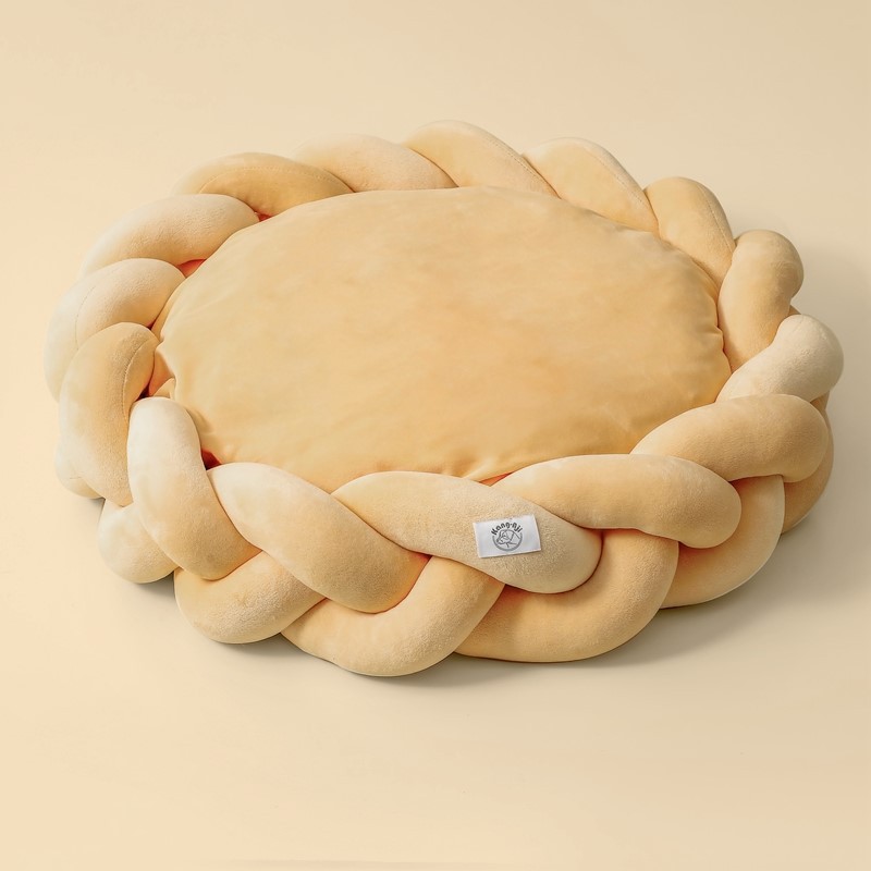 Pet kennel Fried Dough Twists dog kennel filling yarn cat kennel round universal mat detachable cat kennel dog kennel — image 4