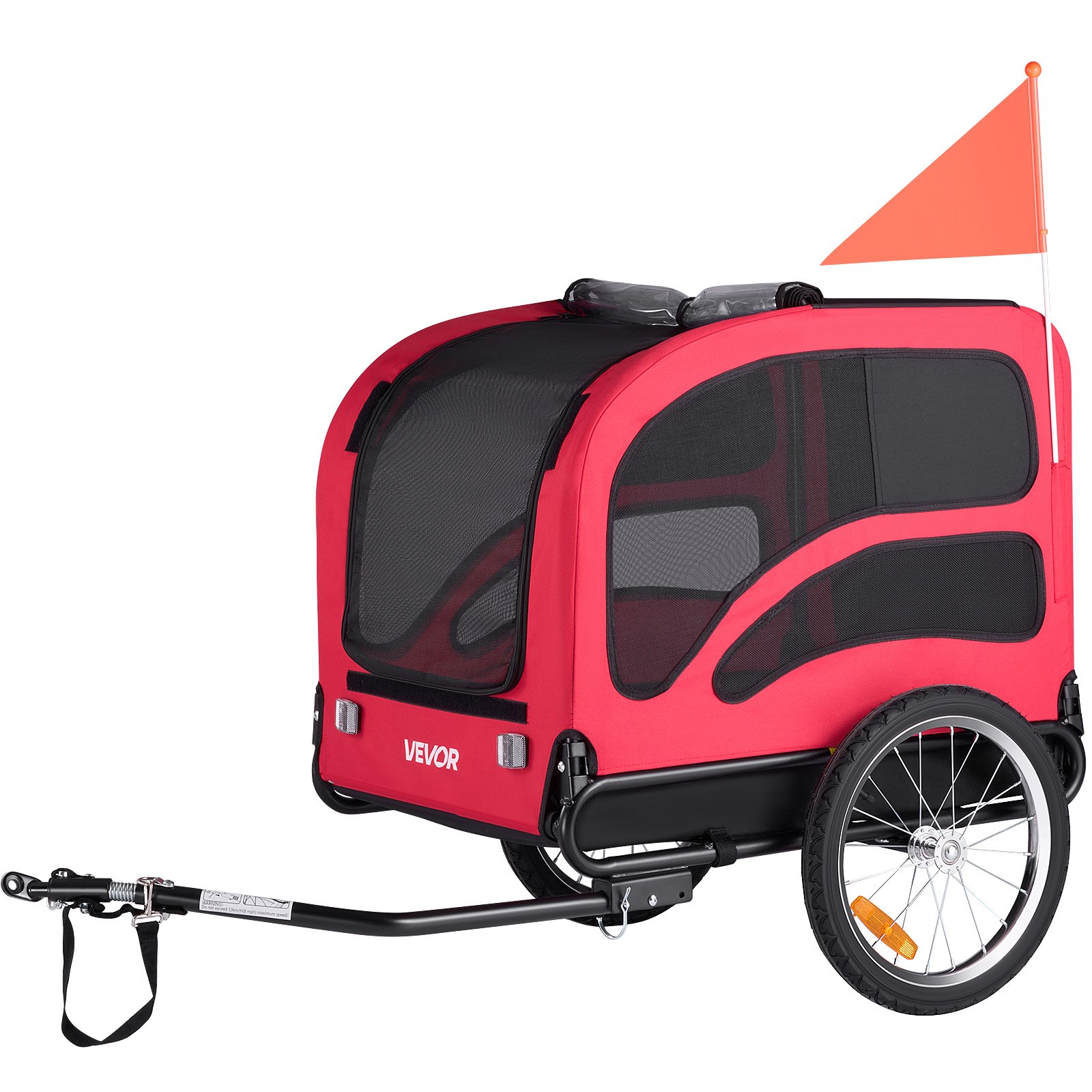Dog Bike Trailer, Supports Up To 100 Lbs, Pet Cart Bicycle Carrier For Small & Large Dogs, Easy Folding Frame With Quick Release Wheel, Universal Bicycle Coupler, Reflector, Flag, Internal Leash — imagen 1