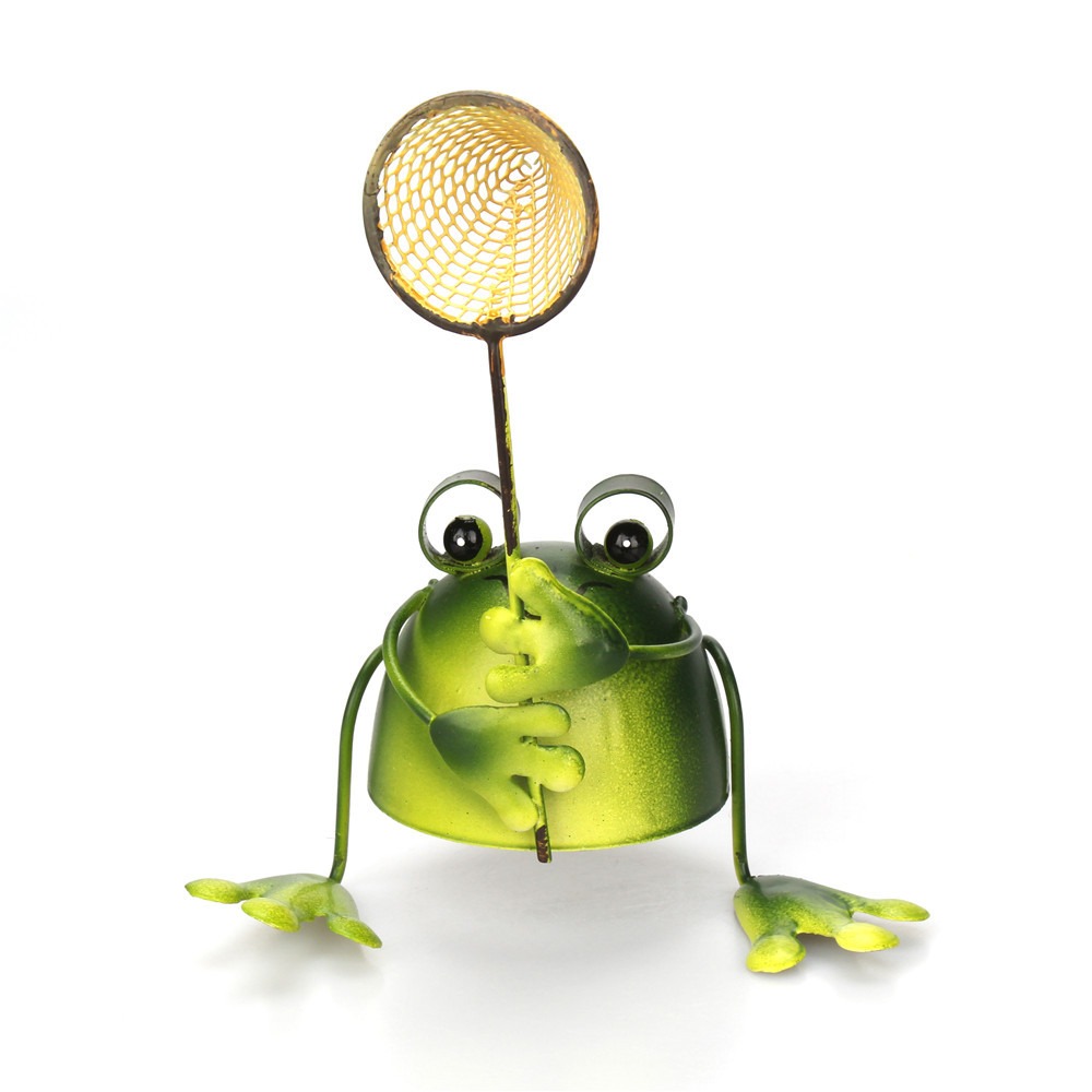 4 sets of cute frog iron ornaments and metal crafts — imagen 3