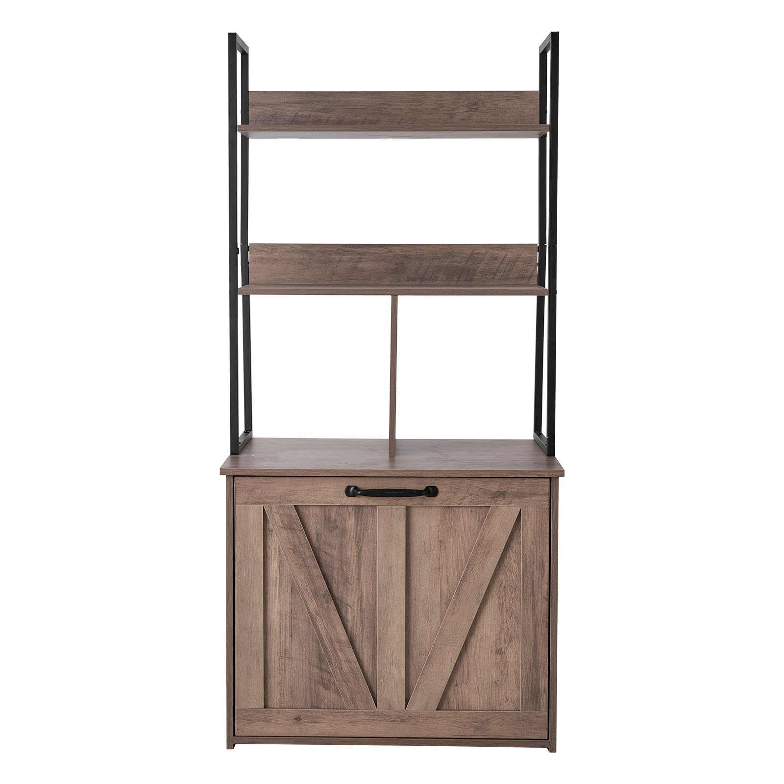 Caja de Arena para Gatos con Encierro Moderno, 23.6'' de Ancho - Armario Oculto con Almacenamiento y Estanterías, Diseño Minimalista Impermeable — imagen 1
