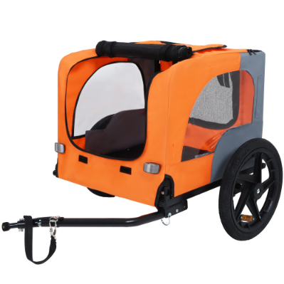 Utdoor Heavy Duty Collapsible Pet Bike Trailer With 16-Inch All Terrain Wheels & Universal Hitch Foldable Dog Cargo Carrier Cart For Bicycles — image 1