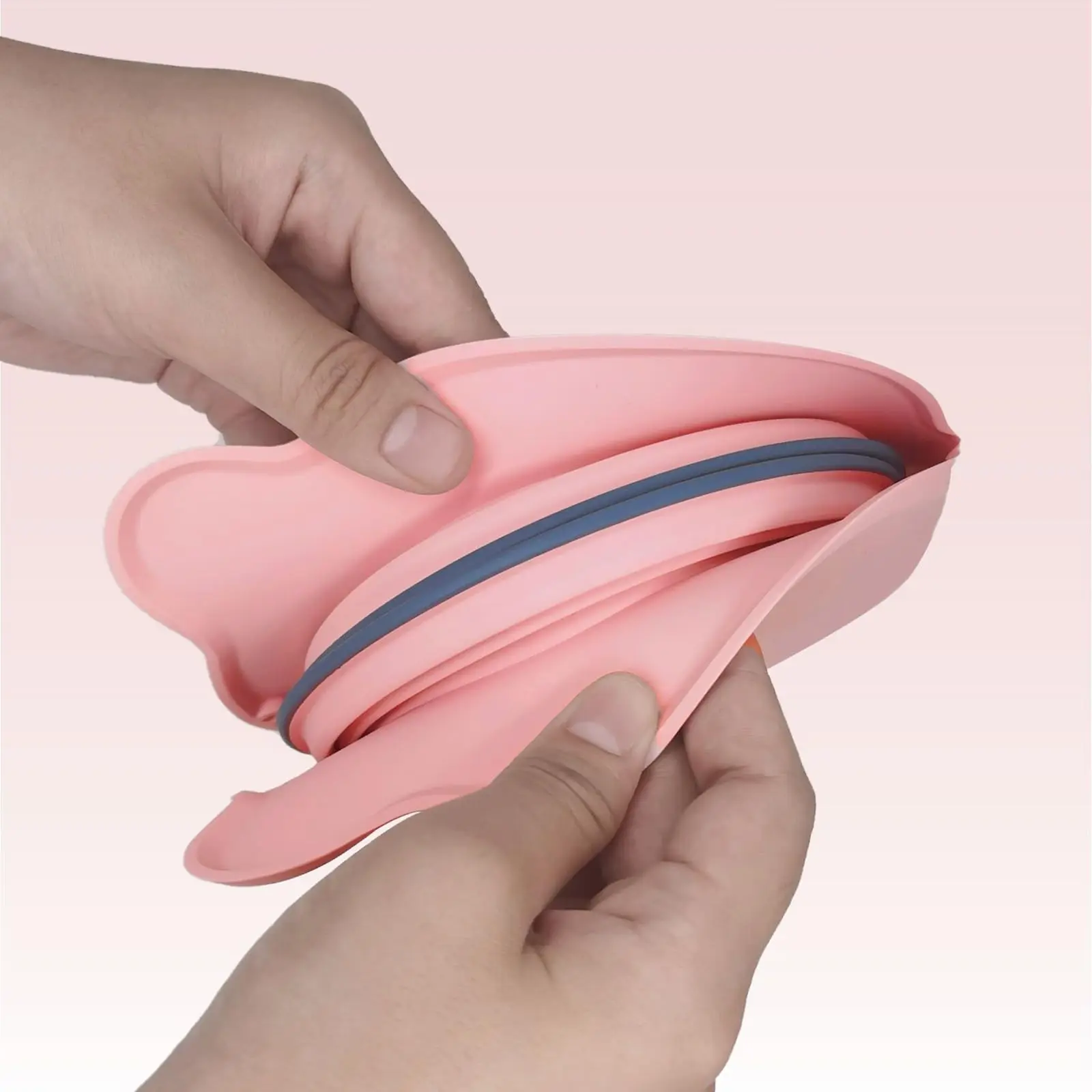 Collapsible Silicone Double Dog Bowl, Travel Dog Bowl, Collapsible Slow Feeder Bowl, Spill and Anti-Flip Mat — imagen 4