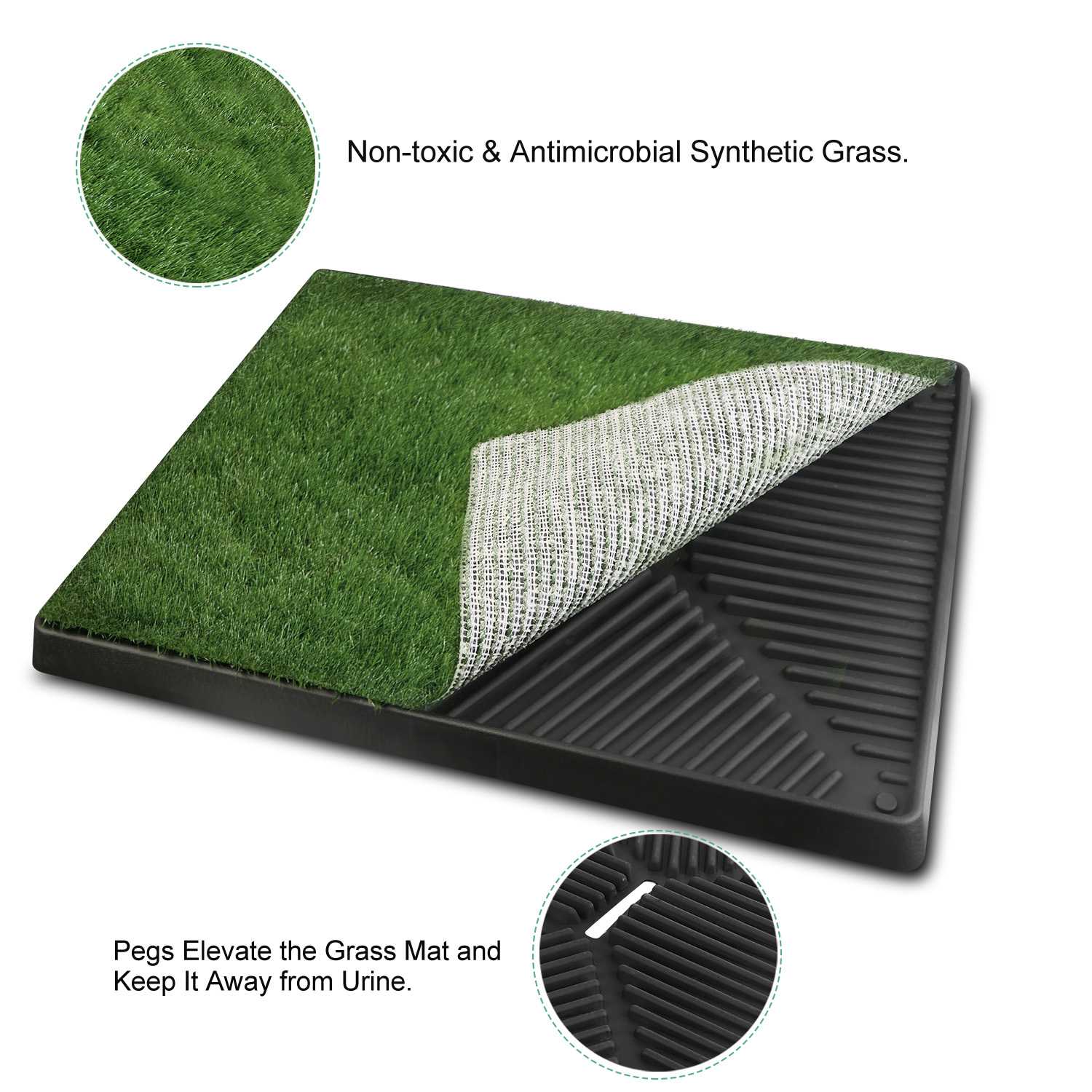 Dog Potty Training Artificial Grass Pad Pet Cat Toilet Trainer Mat Puppy Loo Tray Turf For Small Medium Dogs Indoor Outdoor Use — image 6