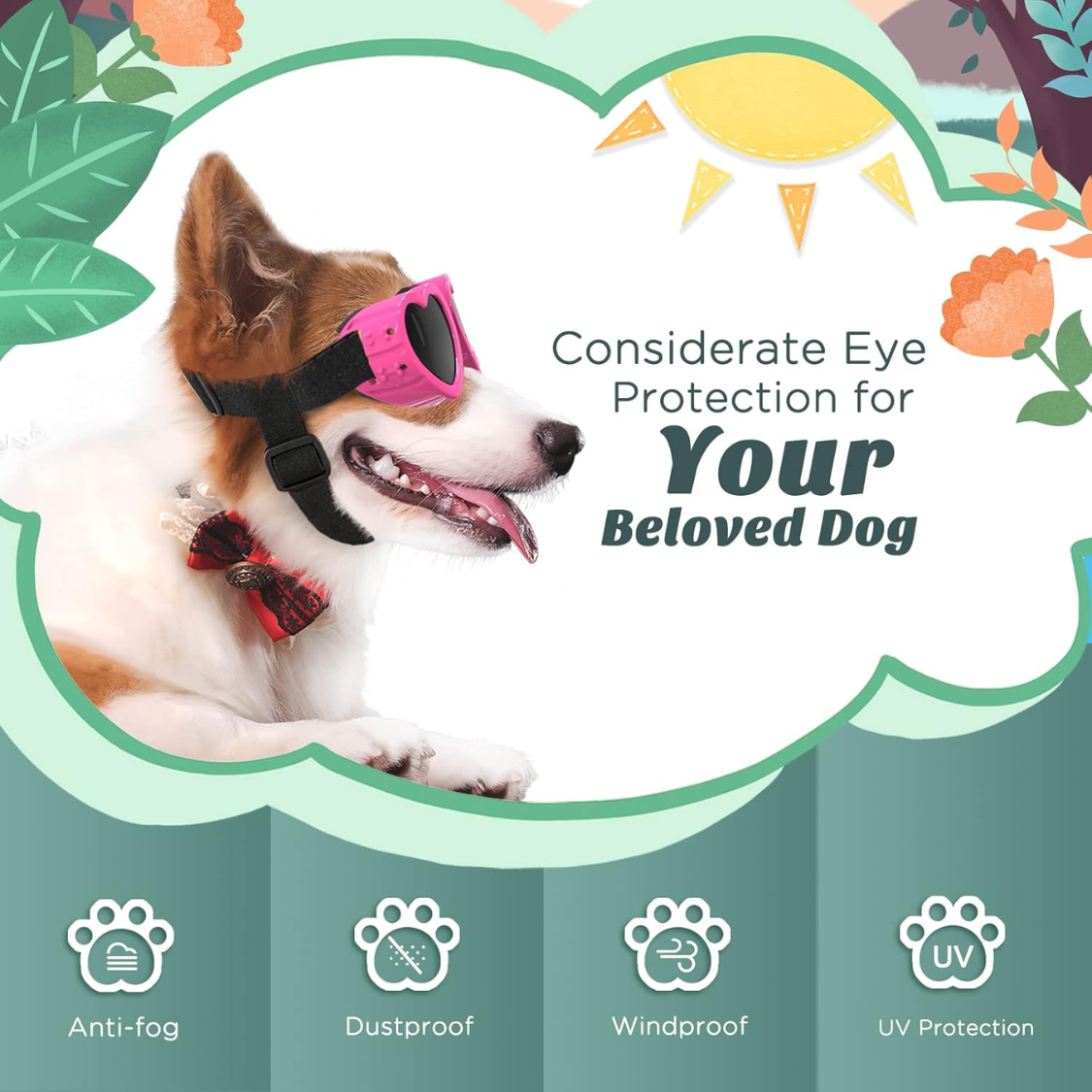 Gafas de Sol para Perros Pequeños Protección UV Corazón — imagen 5