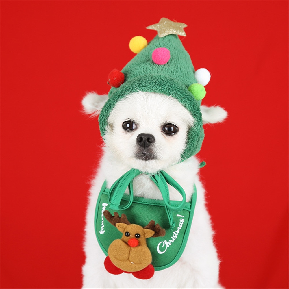 Dog Christmas Bandana Santa Hat Dog Scarf Triangle Bibs Kerchief Christmas Costume Outfit for Small Medium Large Dogs Cats Pets — image 6