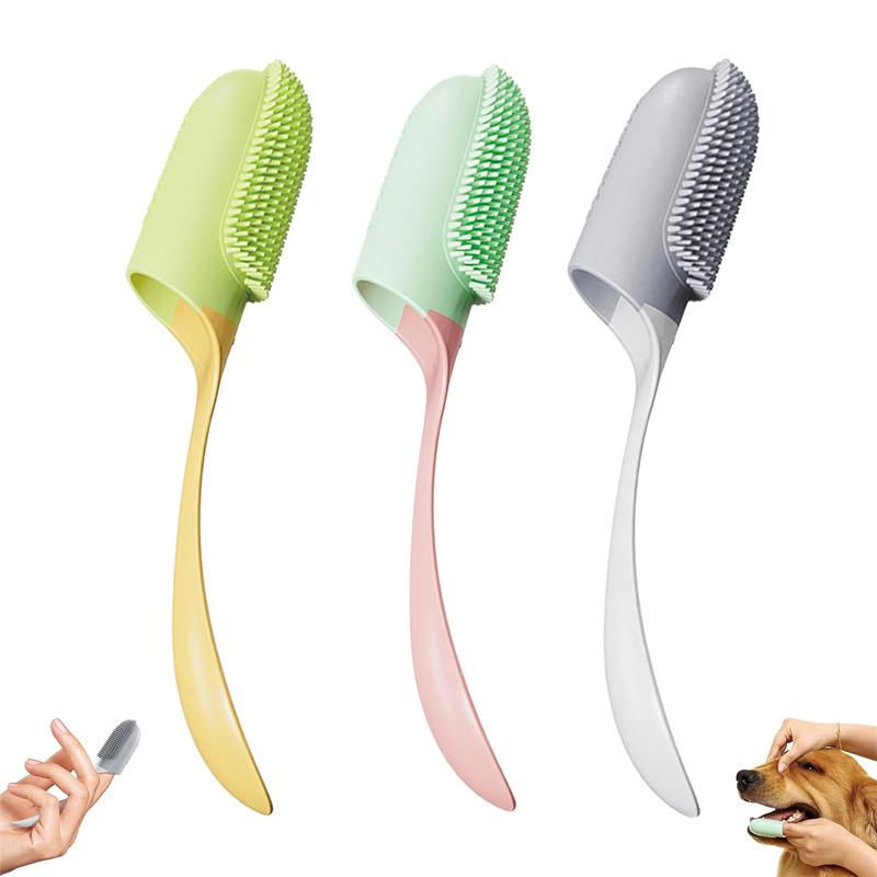 Limpia oral para perros y gatos con mango de dedo - Cepillo dental suave para mascotas — imagen 7