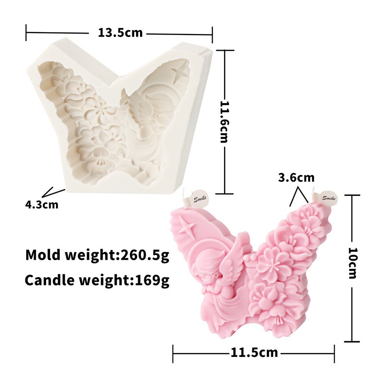Silicone Angel Butterfly Embossed Pattern Candle Mold Halloween Skull Butterfly Baking Cake Mold Decoration Mold — image 8