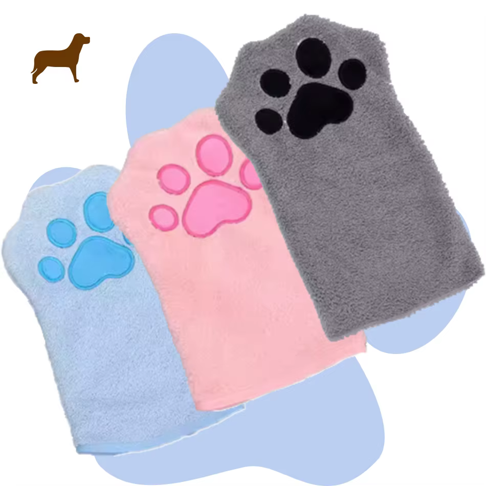 Gifts Toy PVC Pet Grooming Glove Quick Drying Dogs Paw Towel Microfiber Double Sided Dogs Grooming Mitt for Medium Small Dogs — image 2