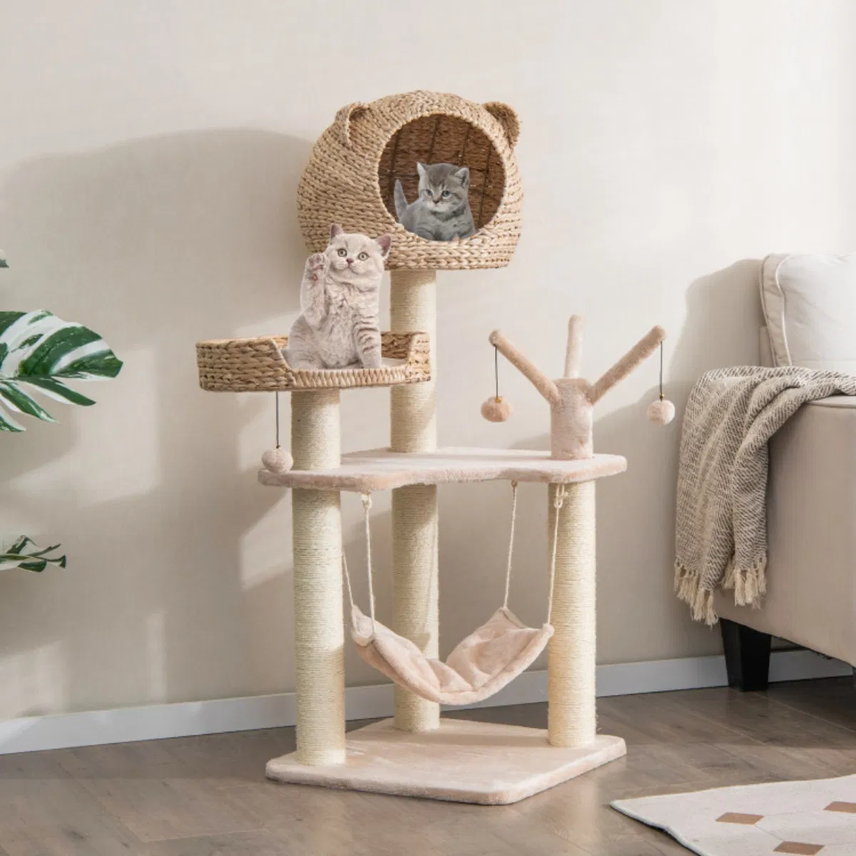 Five-story cat tree with hammock — image 7