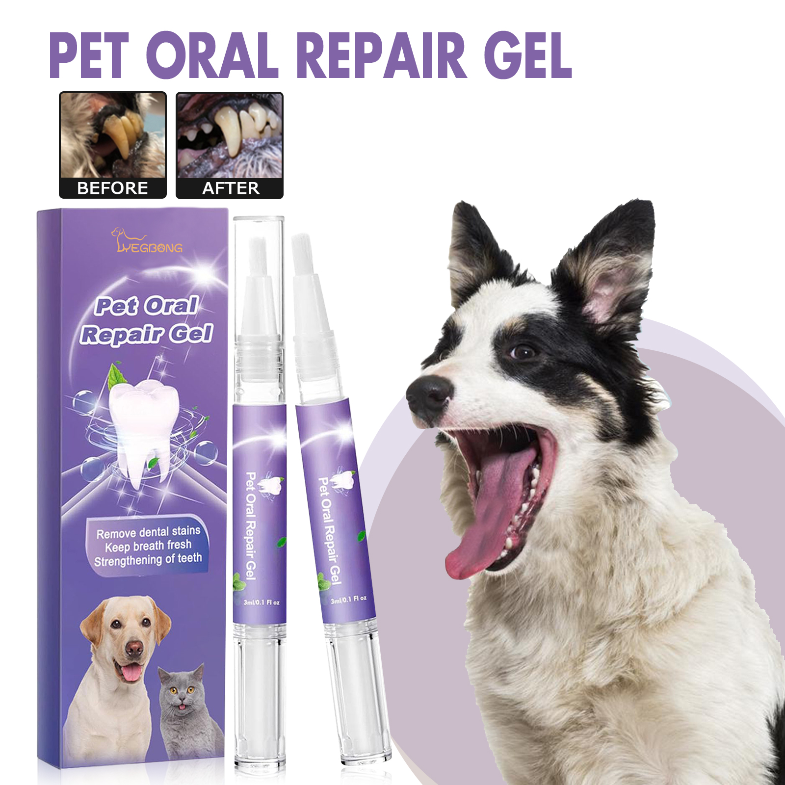 Pet Oral Repair Gel, Deep Cleaning Dog And Cat Tooth Stains Oral Cleaning Care — image 5