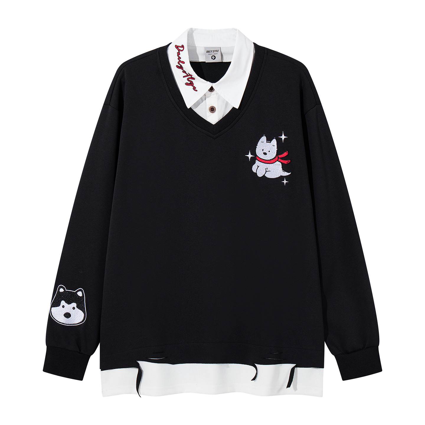 Two fake polo hoodies embroidered with puppy embroidery — image 2
