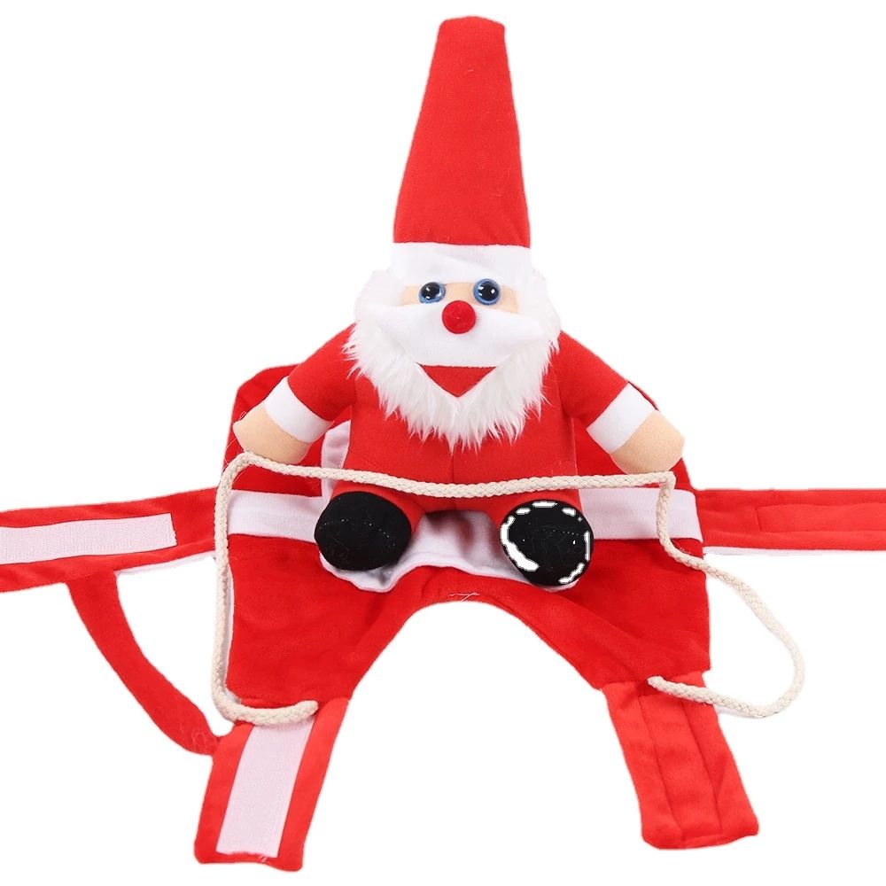 Fashion Designer Large And Medium Santa Dog Christmas Costumes Riding Clothes Transformed Into Santa Claus Clothes — image 2