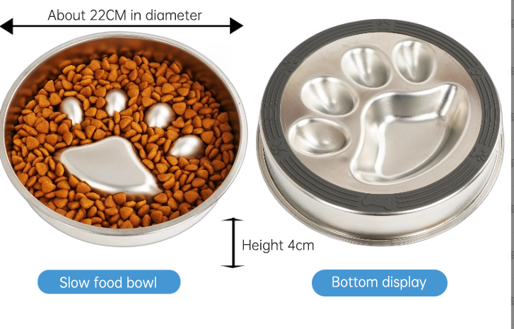 Pet Slow Feeding Food Bowl Slow Down Eating Non-Slip Metal Puzzle Maze Pet Dishes Anti Choke Stainless Steel Pet Bowl Training — image 8