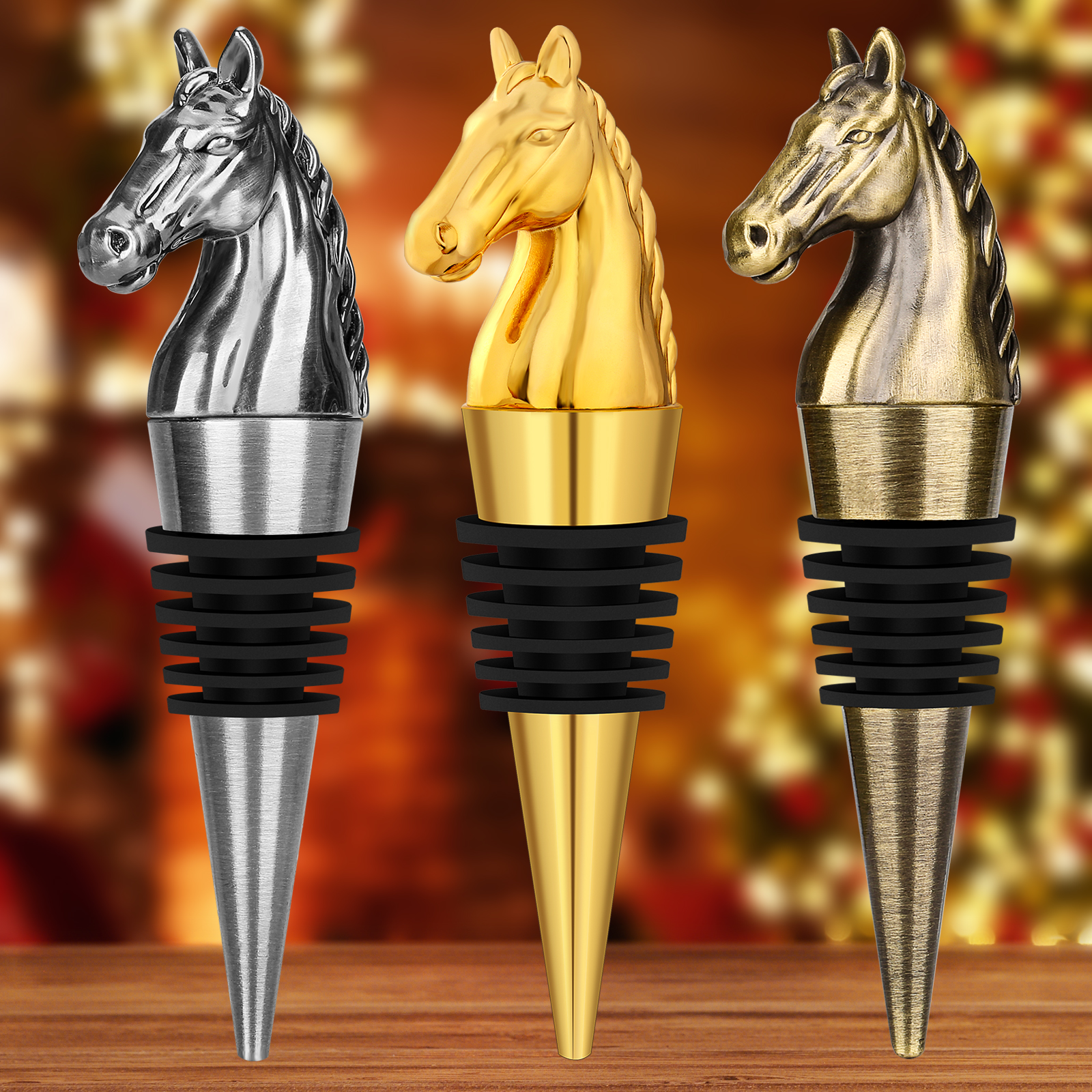 Luxury Horse Head Wine Bottle Stopper Animal-shaped Wine Stopper For Preserving Red Wine, A Kitchen Storage Gift, A Birthday Gift For Universal Wine Preservation Supplies — image 14