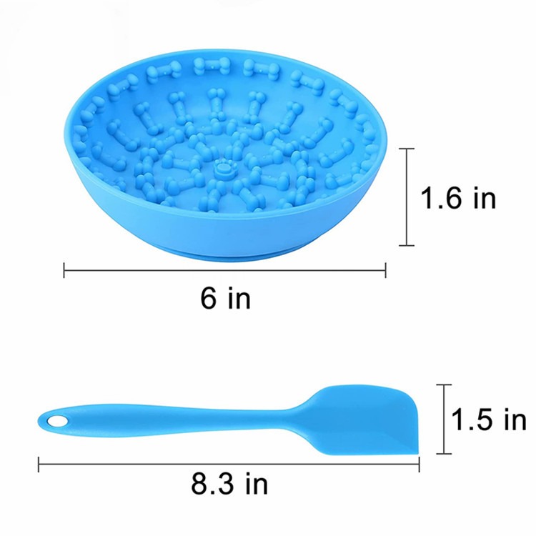 Pet slow feeding bowl Pet food utensils Cat and dog anti-choking slow feeding suction cup non-slip silicone slow feeding bowl — imagen 2