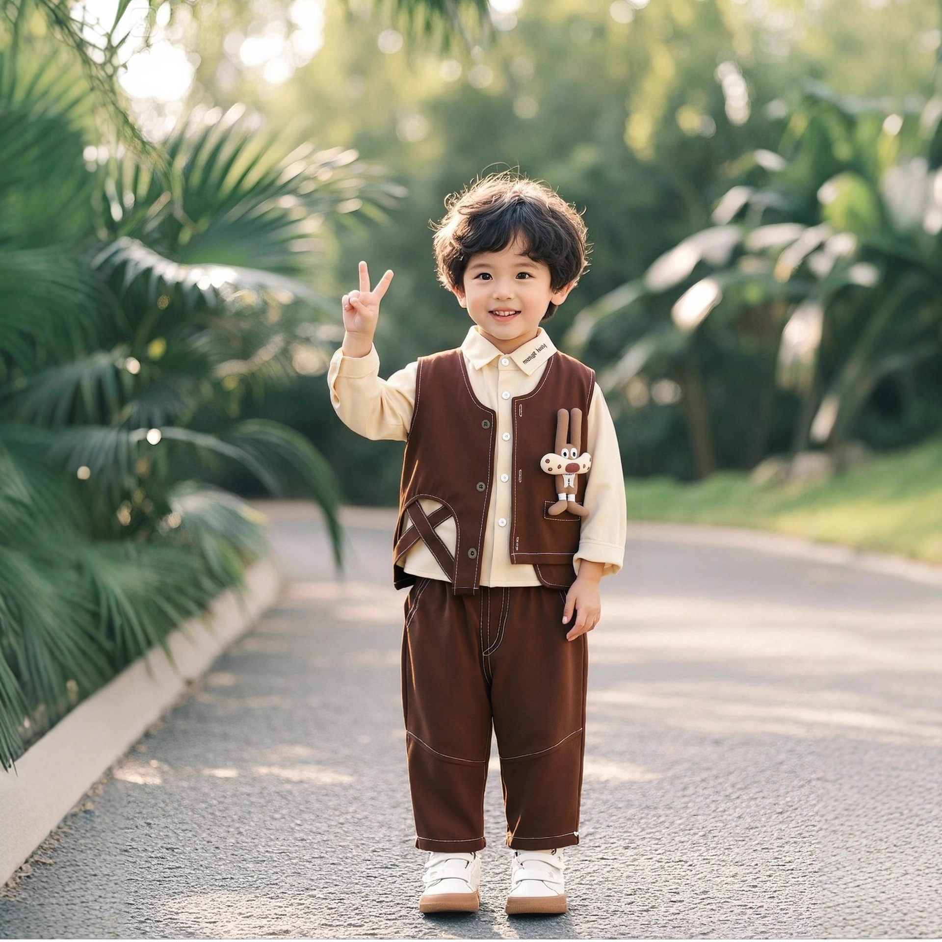 Spring Autumn 3-Piece Cotton Bunny Set for 0-4 Years Old Boys Girls — image 1